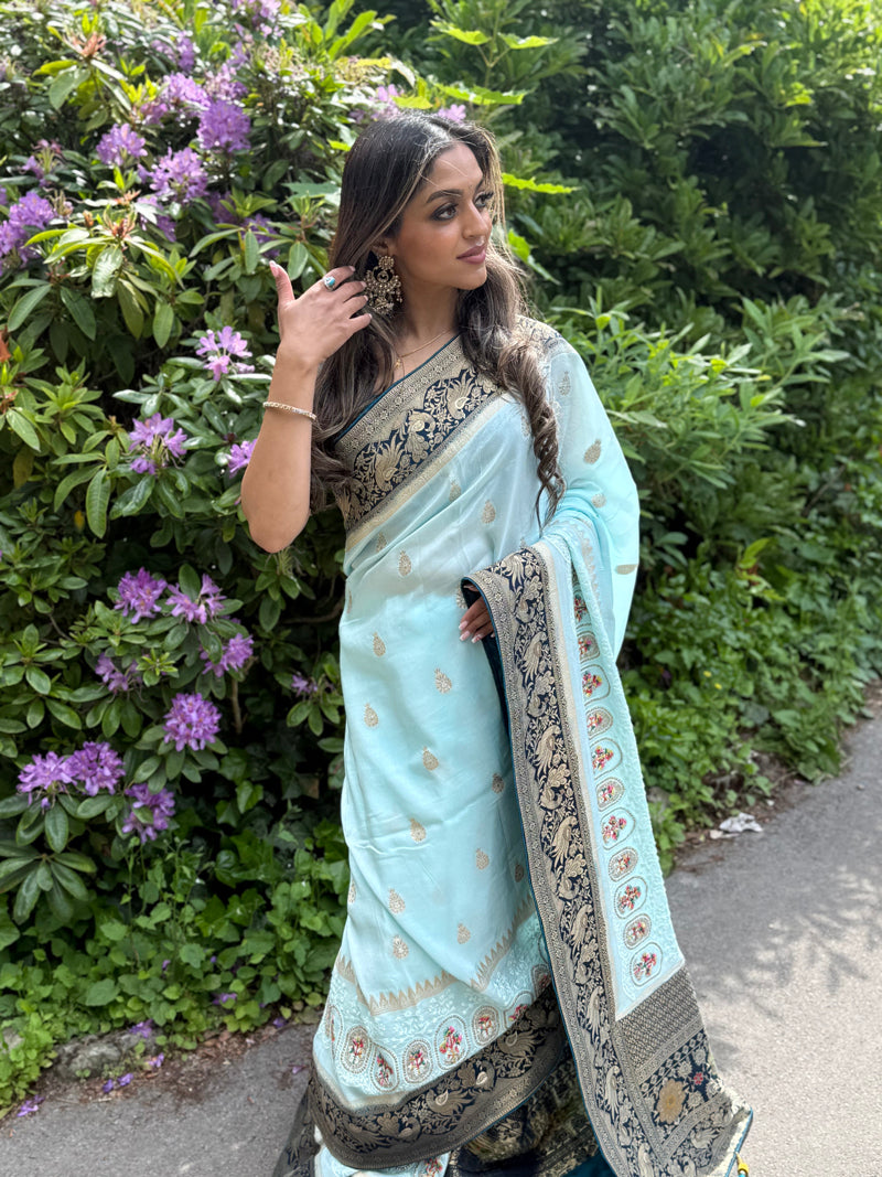 49 Aqua Saree