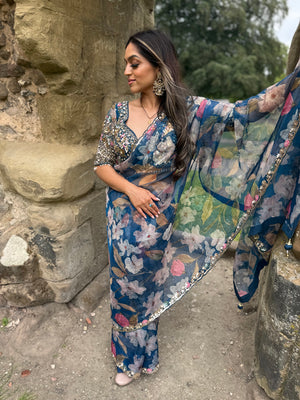 45 floral saree