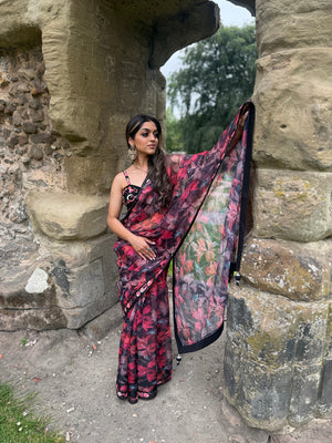 46 floral saree
