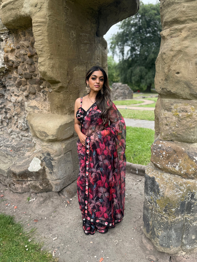 48 floral saree